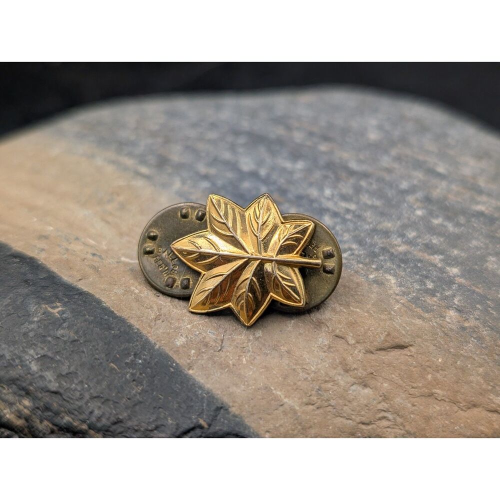 U.S. Military Gold Oak Leaf Rank Insignia – 1/20 10K H‑Star Marked